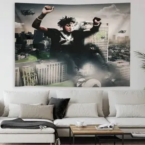 1PC YoungBoy Music-Themed Banner - Wall Decor For Teen Boys' Bedrooms, Living Rooms, And Dormitories; Tapestry For Men's Spaces; Background Cloth; Wall Hanging; Decorative Tapestry