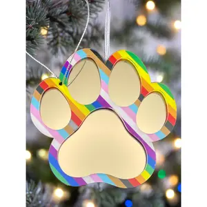 Pride Paw Ornament Rainbow