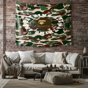 BAPE Ape Head Camo Tapestry,Trendy Streetwear Style Wall Hanging Tapestries,Lightweight Durable Polyester Tapestrys for Bedroom,Living Room & Dorm Decor,Ideal for Streetwear Fans & Teens Room Aesthetic Upgrade
