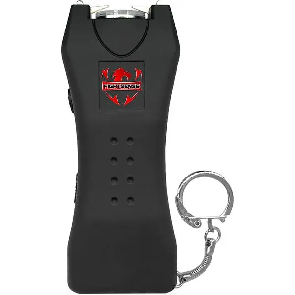 FIGHTSENSE Super Heavy Duty Keychain - Functional Rubberized Design with Built-In Flashlight, Compact Shape for Everyday Use, Textured Grip
