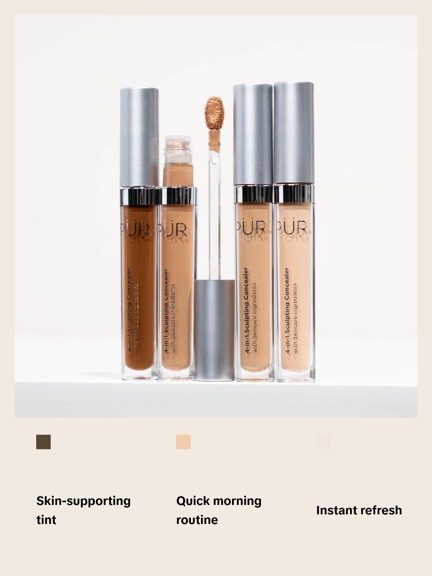 PUR Quick Fix Set – Concealer, Foundation Brush & Creamy Multitasking Tint for Instant Radiance Makeup