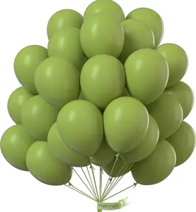 PartyWoo Olive Green Balloons 50 pcs 12 Inch Matte Sage Boho Green Eucalyptus Helium Balloons for Wedding Baby Shower Gender Reveal Birthday Graduation Jungle Safari Party Decorations Green-F06