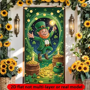2D Flat, 2D Door Banner, 1pc YSW Happy St. Patrick's Day Banner - Jumbo Dwarf Party Decorations Suitable for Weddings, Birthdays, Porch & / Door Hanging - - Irish Celebration Decorations, 35.4in 70.8in (), 2D Flat, Backdrop