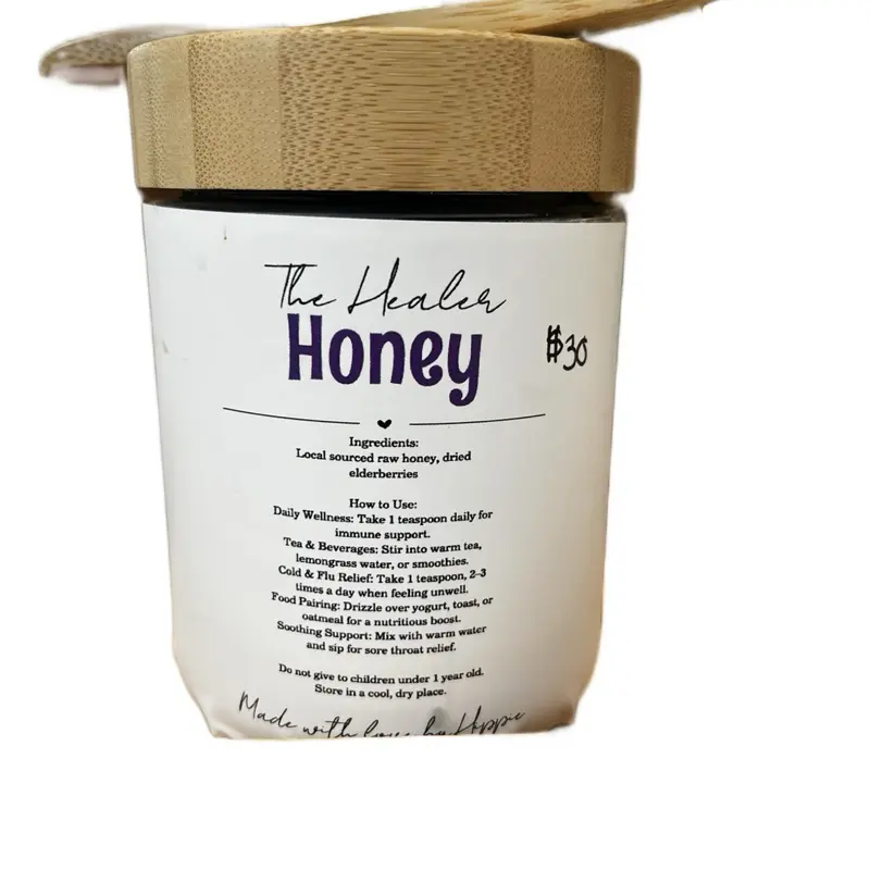 The Healer Elderberry Honey - Local Sourced Honey with Dried Elderberries - Daily Wellness Support