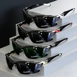 Unisex 4-Pack Polarized Sports Sunglasses Resin Plastic Windproof Lightweight Anti-Fog UV Protection for Running Fishing Driving Essential Outdoor Sunglasses
