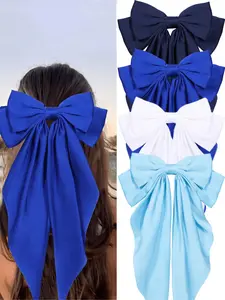 Women's Large Bow Hair Clips Set, Butterfly Ribbon Design, Versatile Party Accessories, Ideal for Daily Wear & School Use