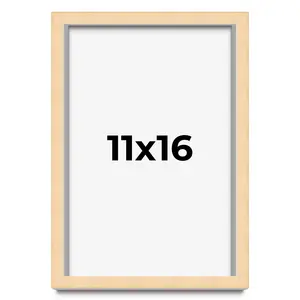 11x16 Solid Wood Picture Frame with UV-Resistant Acrylic & Acid-Free Backing, Available in 6 Finishes: Matte Black, Matte White, Metallic Bronze, Silver, Natural Wood Grain & Mahogany