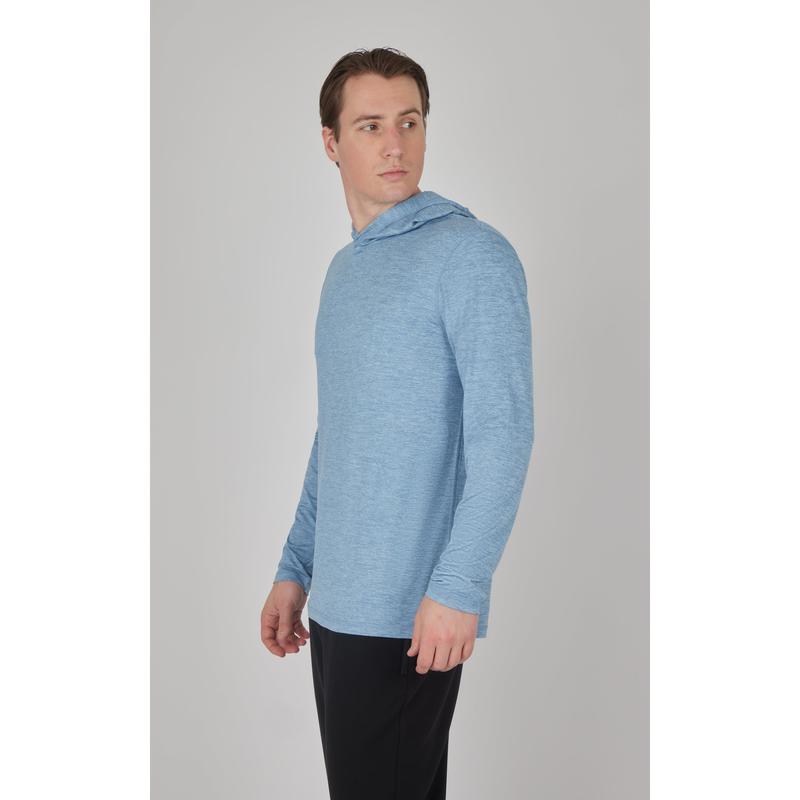 Men's Cationic Long Sleeve Hooded Shirt