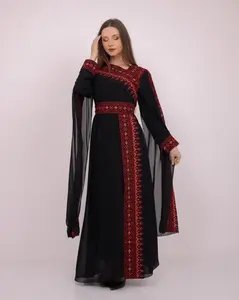 Lana Dress - Embrodiered Traditional Women's Arabic Dress, Patterned Fabric, Elegant Fit - Perfect for Eid, Ramadan, and Gifts for Her