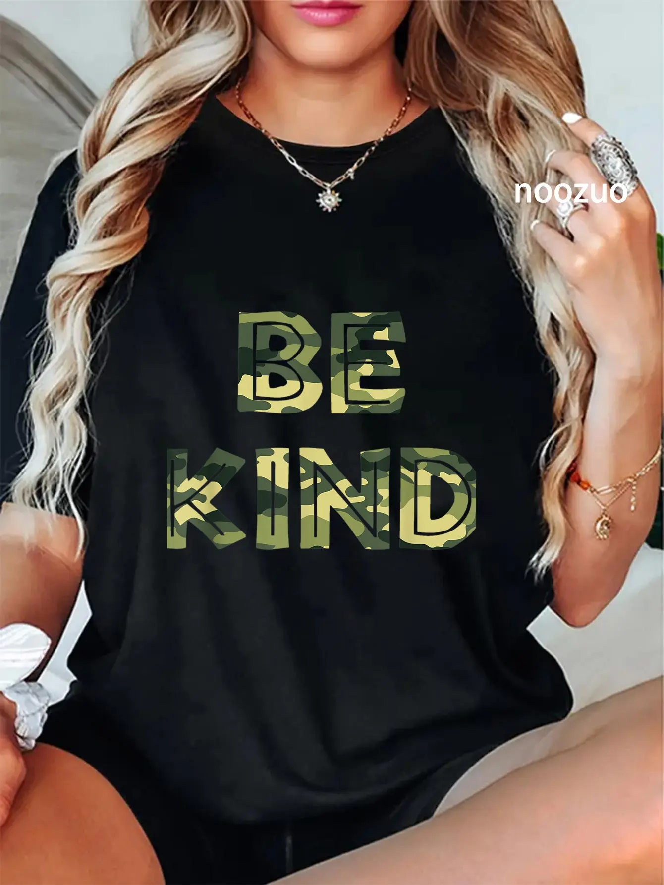 100% Cotton Be Kind Camo Military Anti-bullying T-Shirt