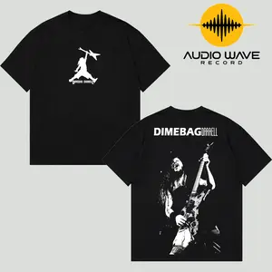 AUDIO WAVE RECORD - Dimebag Darrell Pantera Heavy Metal Graphic T‑Shirt, Rock Music Graphic Hoodie, Y2K rock band tee, Mexico style menswear
