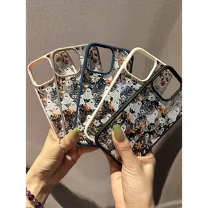 Halloween ghost bat pattern wireless charging phone case for girls, suitable for iPhone 17 Air 17 Pro Max/16 pro max/15/14/13/12/11 series mobile phones, Magsafe transparent drop-proof, durable, perfect gift for women and boys.