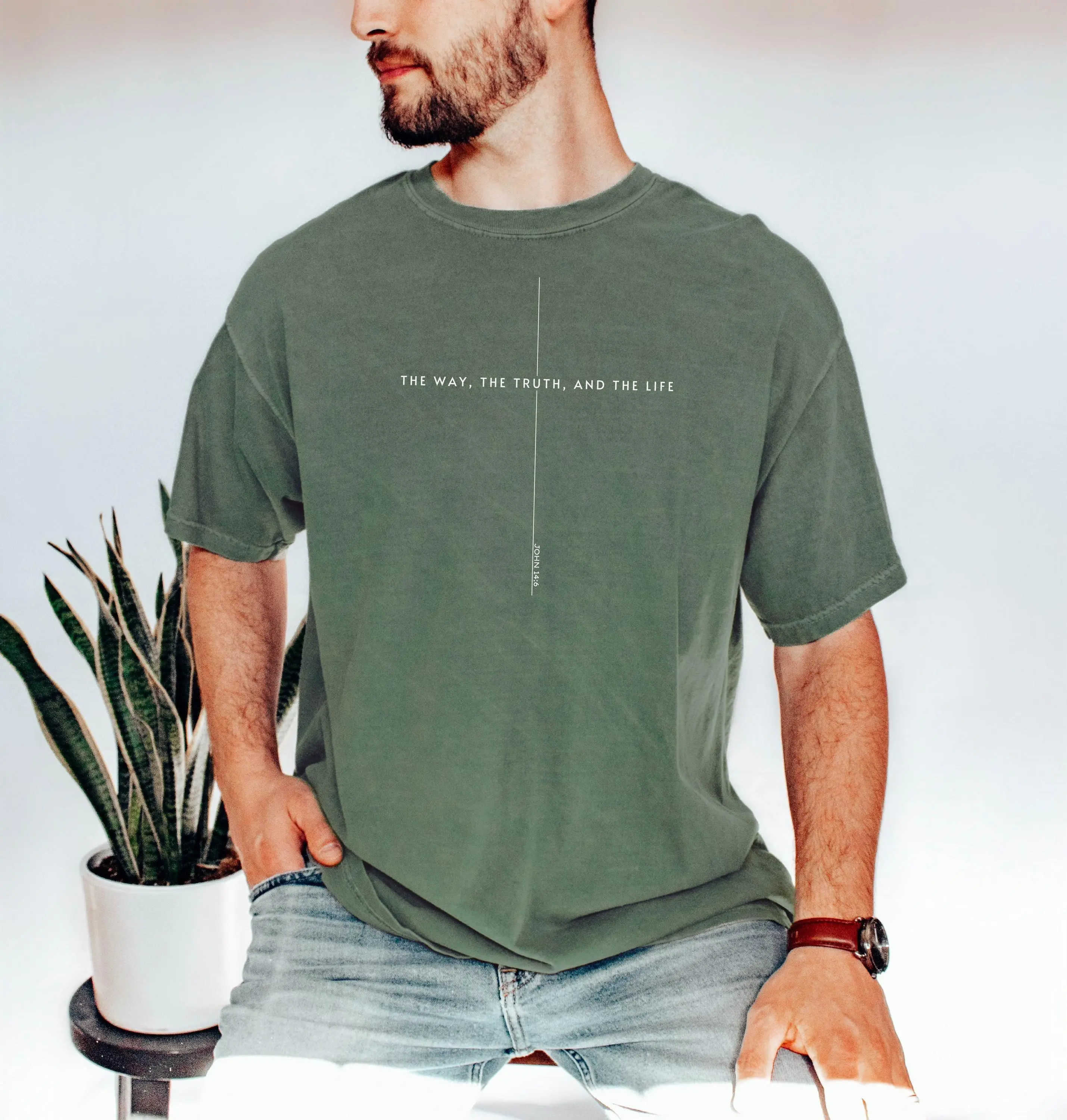 Christian Shirts John 14 6 Yeshua Easter Jesus Religious Cross Tshirt The Way Truth Life Tee