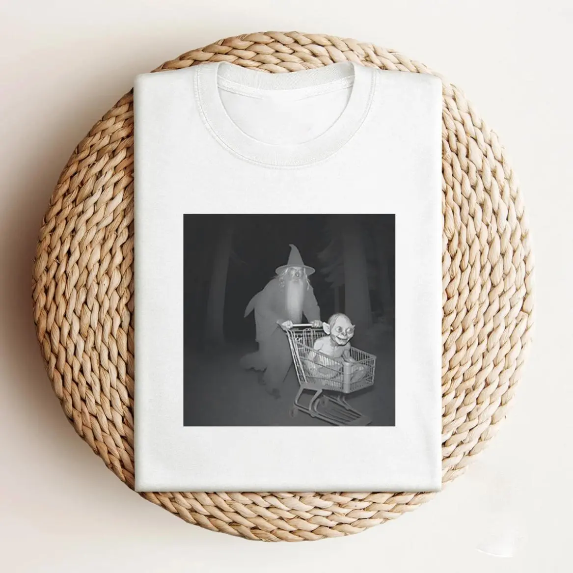 Grey Wizard Pushing Goblin in Cart TShirt, Middle Earth Tee Tolkien Book Christmas Birthday Gift, Gray Wizard Meme Comfort Colors Shirt, Perfect Fit, Ultimate Comfort, Top Trend