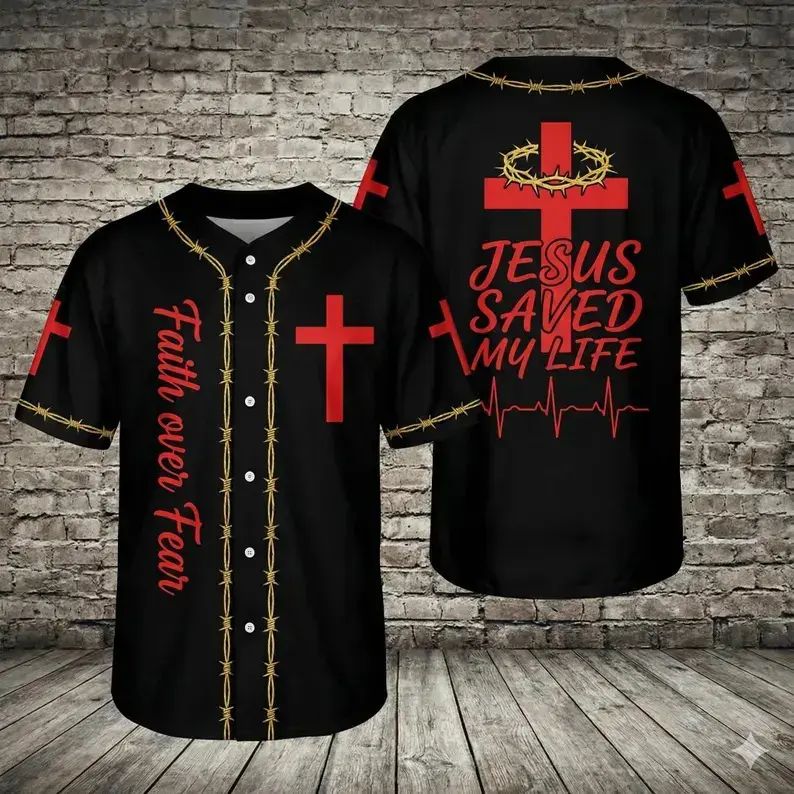 Jesus Save My Life Baseball Jersey Shirt Christian Faith Religious Gift Men Women # TikTokMadeMeBuyIt # TikTokShop # Jesus # Baseball Jersey