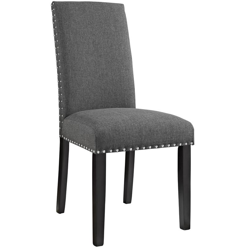 Modway Parcel Dining Upholstered Fabric Side Chair in Gray