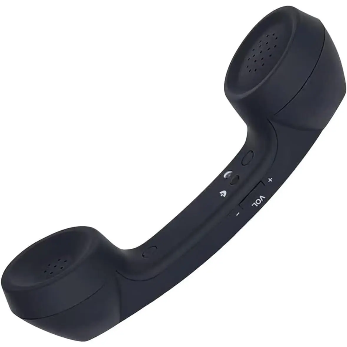 Nostalgic Retro Phone Handset - Universal Fit Rechargeable USB Interface Handset with Volume Control Keys for Cell Phones, Durable Frosted Earpiece Shell, Noise-Proof Comfortable Call (Black)