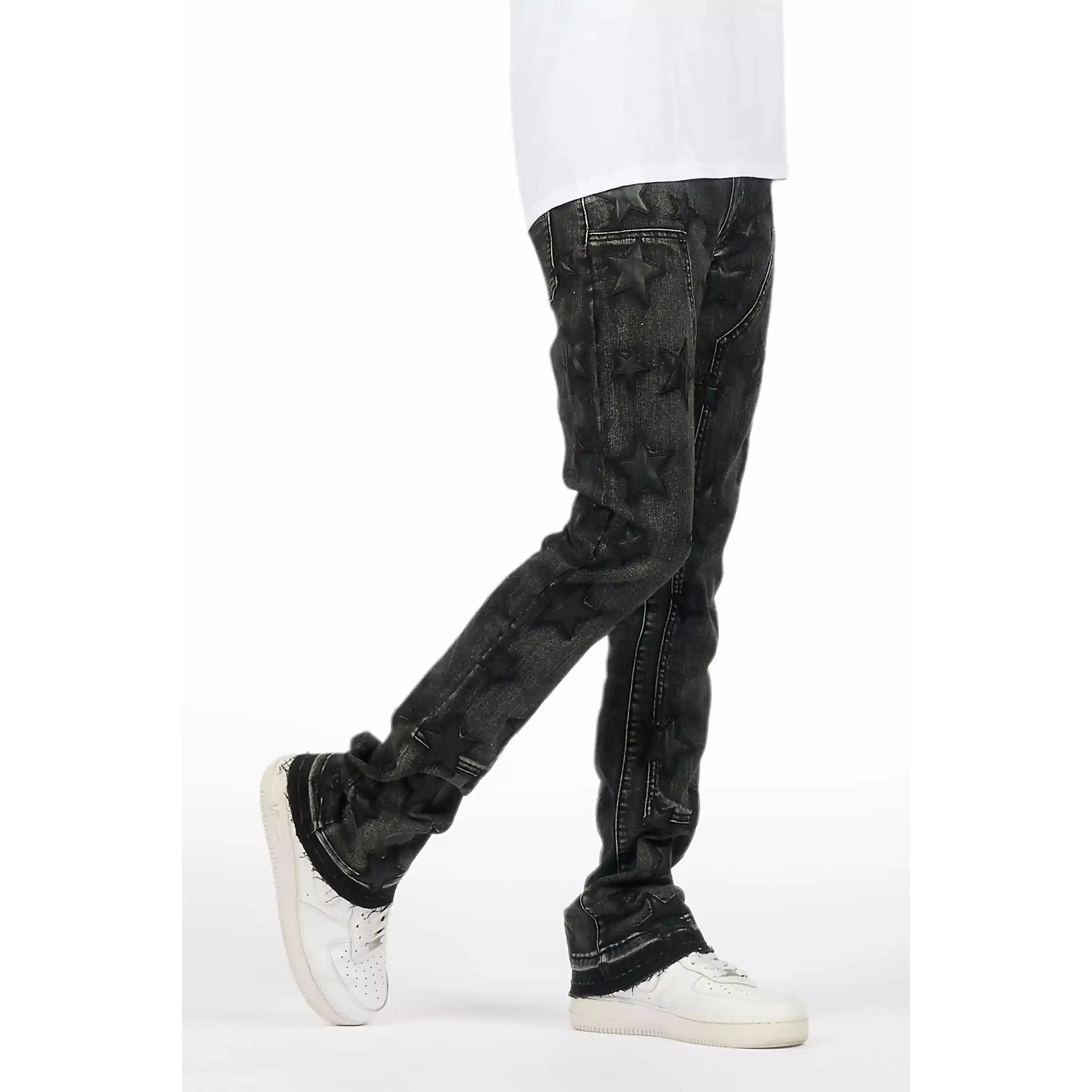 Starship Dark Grey/Black Stacked Flare Jean