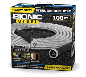 Bionic Steel 100' 304 Stainless Steel Metal Wat er Garden Hose