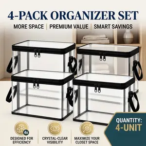 Black PVC Storage Box with Handle, Dustproof Durable Organizer for Stuffed Animals, Dolls and Kids Toys, Ideal for Kids Room, Playroom, Living Room & Birthday Gift