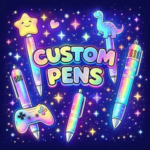 Kawaii Custom Beadable Pen with Rhinestone or Simple base with Figure