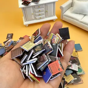 Miniature Simulation Fixed Mini English Books, 1:12 Dollhouse Accessories, DIY Furniture Models, Decorations, New Year Gift, Home, Festive