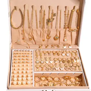 115pcs Elegant And Simple Faux Pearls Geometric Heart Butterfly Snake Earrings Earring Studs Necklace Bracelet Ring Jewelry Set Women'S Autumn And Winter Daily Match Attend A Party Vacation Dating As A Holiday Gift To The Object