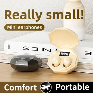 Smallest Invisible Mini Earbuds Wireless Bluetooth, Low Profile Micro Tiny Discreet Hidden Earbuds for Work, Small Headphones, Invisible Sleep Wireless Earphone IPX5 Waterproof for Small Ear Canals