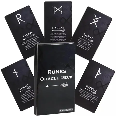 Runes Oracle Card Game, 1 Box Tarot Card Game, Tarot Card Game for Party & Family Gathering, Party Game, Card Game for Adults, Card Deck, Tarot Card Decks, Party Cards Game