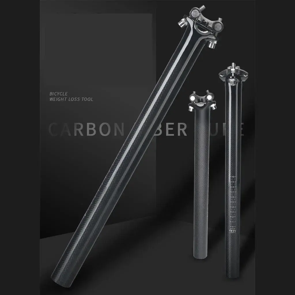 No Logo Lightweight Full Carbon Fiber Bicycle Seatpost 27.2/25.4/30.8/31.6 Road Mountain MTB Bike Seat Post Matte / Glossy Bicycle Parts