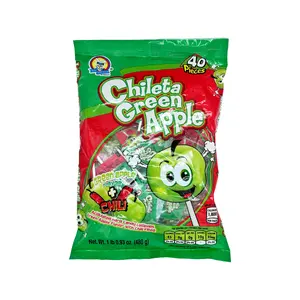 Chileta Green Apple Lollipop with Chili Spicy Mexican Sucker 40 Pieces Dulces Mexicanos Sweet Candy Snack Bonbon Sugar Candies Chileta Green Apple Lollipop with Chili Spicy Mexican Sucker 40 Pieces Dulces Mexicanos Sweet Candy Snack Bonbon Sugar Candies