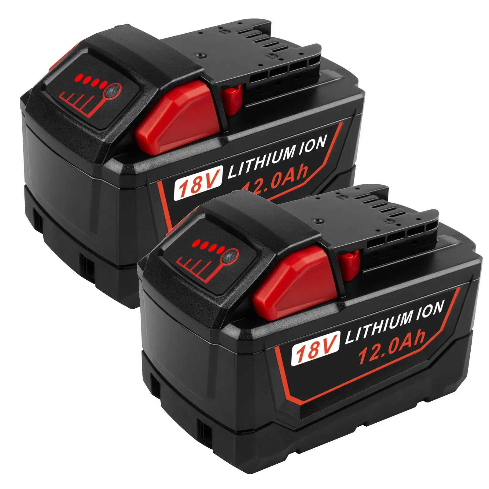 For Milwaukee 2-Pack M18 Lithium-Ion Batteries, 2x 12.0Ah 48-11-1812 XC Extended Capacity Cells for Power Tool Accessories with Extended Power
