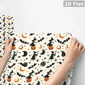 1PC QT Vintage Line Art Witch Halloween Theme Wall Sticker Matte PVC Peel and Stick Backsplash DIY Self-Adhesive Removable Waterproof Oil-Proof Stain-Resistant for Bedroom School Office Kitchen Bathroom Furniture Stairs Tile