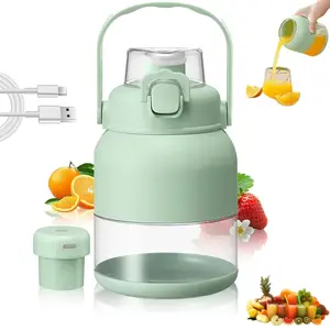 Portable Electric Citrus Juicer & Smoothie Blender,28 Oz On-The-Go Fresh Juice Maker,With Straw & 2 Lids, Mini Blender for Fruit NONE Smoothieblender