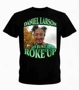 Men's Short Sleeve Sports T-Shirt, Daniel Larson I Just Woke Up Funny TikTok Meme Joke Gift, 100% Cotton, Crew Neck, Slight Stretch, Breathable, Wear-Resistant, All-Season, Ideal for Outdoor & Daily Use