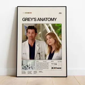 Grey’s Anatomy Art Poster, Contemporary Wall Decor, Modern Home Aesthetic, Interior Decoration Print