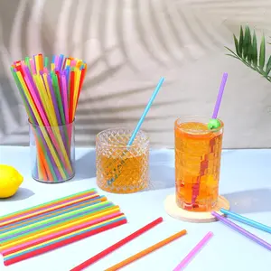 100 Colorful Plastic Disposable Drinking Straws, 10.25 Inches Long, Ideal for Hot Drinks or Cold Drinks, Perfect for Parties and Events