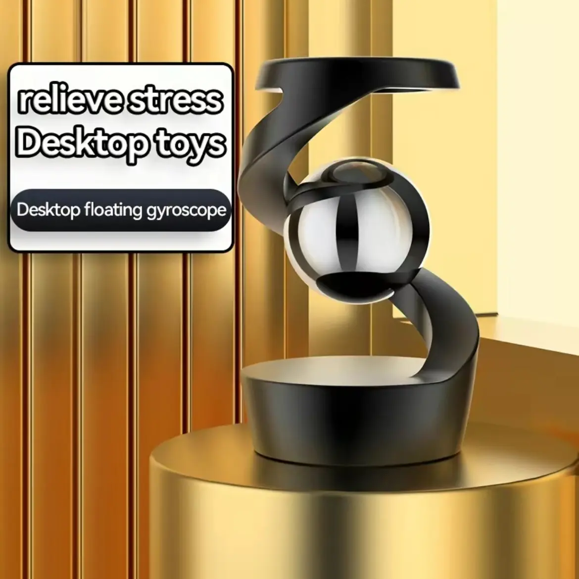Floating Spin Desk Toy the gyro hovers effortlessly on its base, creating a sense of weightlessness and intrigue.