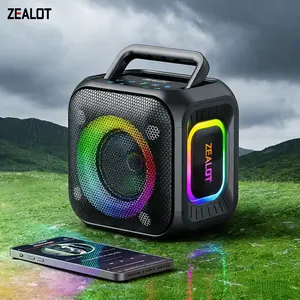 ZEALOT Bluetooth Speaker, IPX6 Waterproof for Outdoor Use, 30W Bass, 6000mAh Playtime, Wireless Tandem & RGB Rhythm Lights