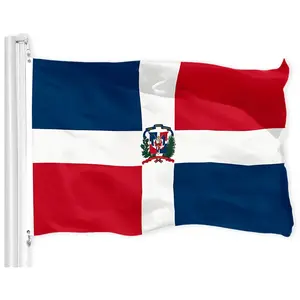 Dominican Republic Flag| 3x5 feet| Printed 150D Indoor/Outdoor, Vibrant Colors, Brass Grommets, Quality Polyester, Much Thicker More Durable Than 100D 75D Polyester