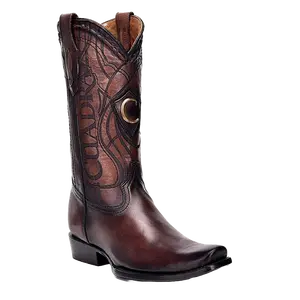 Cuadra Men's Engraved Firenze Almond Brown Leather Western Boots CU801