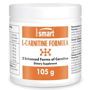 Supersmart - L-Carnitine Formula - with Acetyl & Tartrate - Amino Acids | Non-GMO & Gluten Free - 105 g