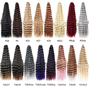 DB- 30 Inch 120g Deep Wave Bulk Hair Synthetic Crochet Braiding Hair Heat Resistant Fiber-DB