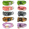 Boop Town Matching Dog Collar and Leash Set - 1" Thick Control Aesthetic Pet Accessories - Soft Cotton, Heavy Duty Nylon Core, Quick Release Metal Buckle - Adjustable for XS-S-M-L-XL Dogs - Hair Reduction, Instant Style for Everyday Adventures