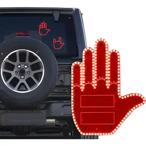 Glogesture Hand Light for Car,Road Rage Hand Led Sign for Car,Light Up Hand Gesture Light for Cars Window,Glo Gesture with Remote,Funny Cars Accessories,Cool Stuff for Men and Women Gifts (Red)