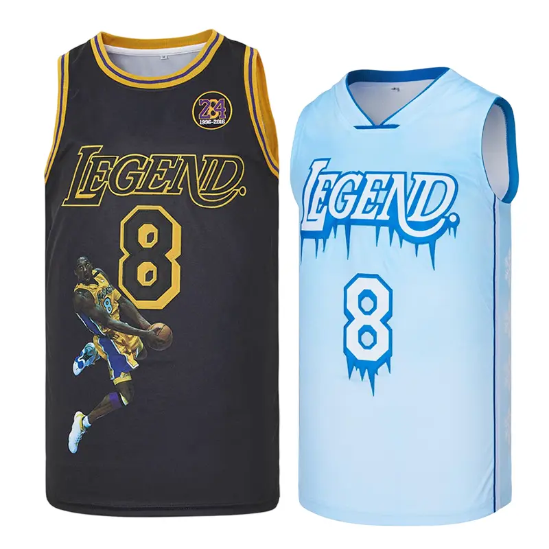 Men's Basketball Jersey, Retro Legend 8-24 Tribute with Digital Print, Breathable Polyester Mesh Top for Daily Training, S-XXL, Retro Print, Do Not Dry Clean