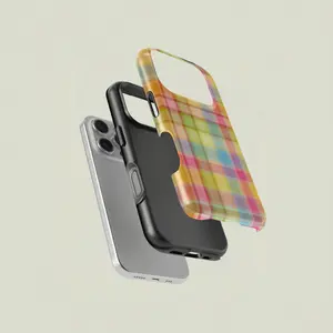 Compatible With iPhone 13 Case Colorful Plaid Retro Square Candy Color Print Phone Case, Durable Two-In-One Protection, Fits iPhone 17 16 15 14 13 12 Pro, Samsung Galaxy Series