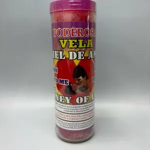 Vela/Candle Miel de Amor. Honey of Love Candle 7-day Red Color