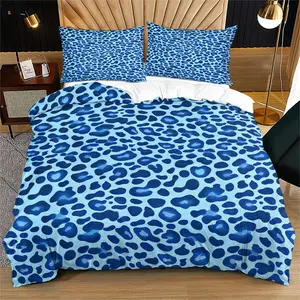 Leopard Print Duvet Cover Set 2/3 Piece (1 Duvet Cover + 1-2 Pillowcases, No Comforter Included), Soft Bold Animal Print Bedding Set for Bedroom, Guest Room & Dorm, Bed Sets Supplies