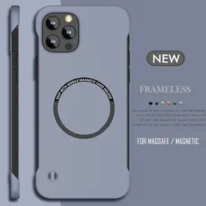 UltraThin Frameless For iPhone 14 15 Pro Max Plus 13 12 11 Pro Mini XS Max Magsafe Magnetic Wireless Charging Hard PC Case